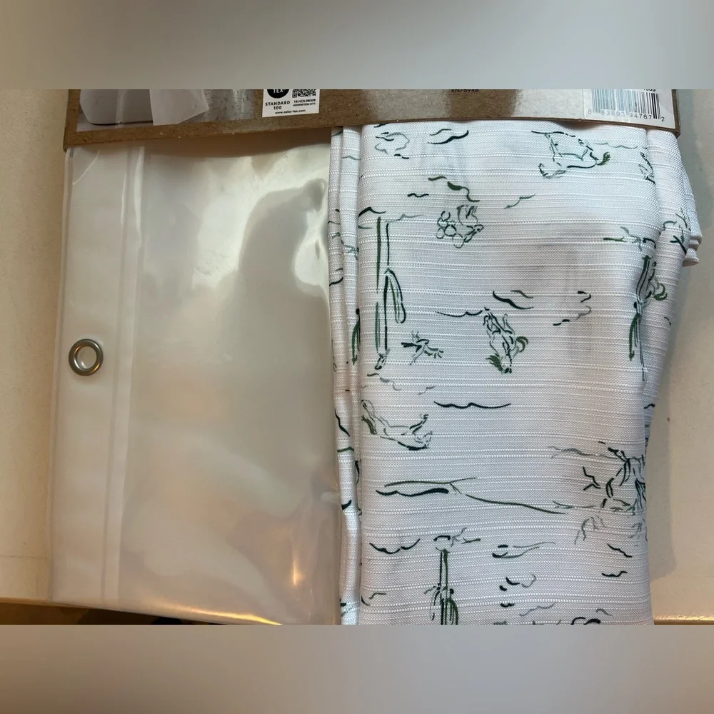 Wrangler Horses Cactus Shower Curtain Set with Teal Hooks